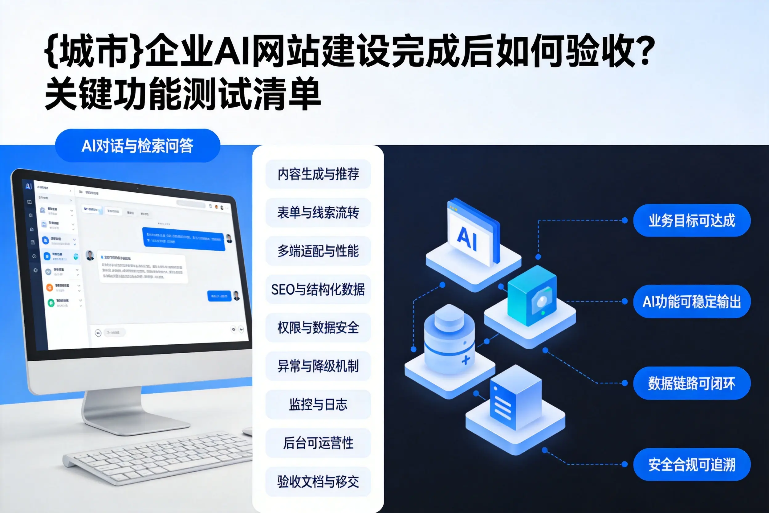 邢台企业AI网站建设完成后如何验收?关键功能测试清单