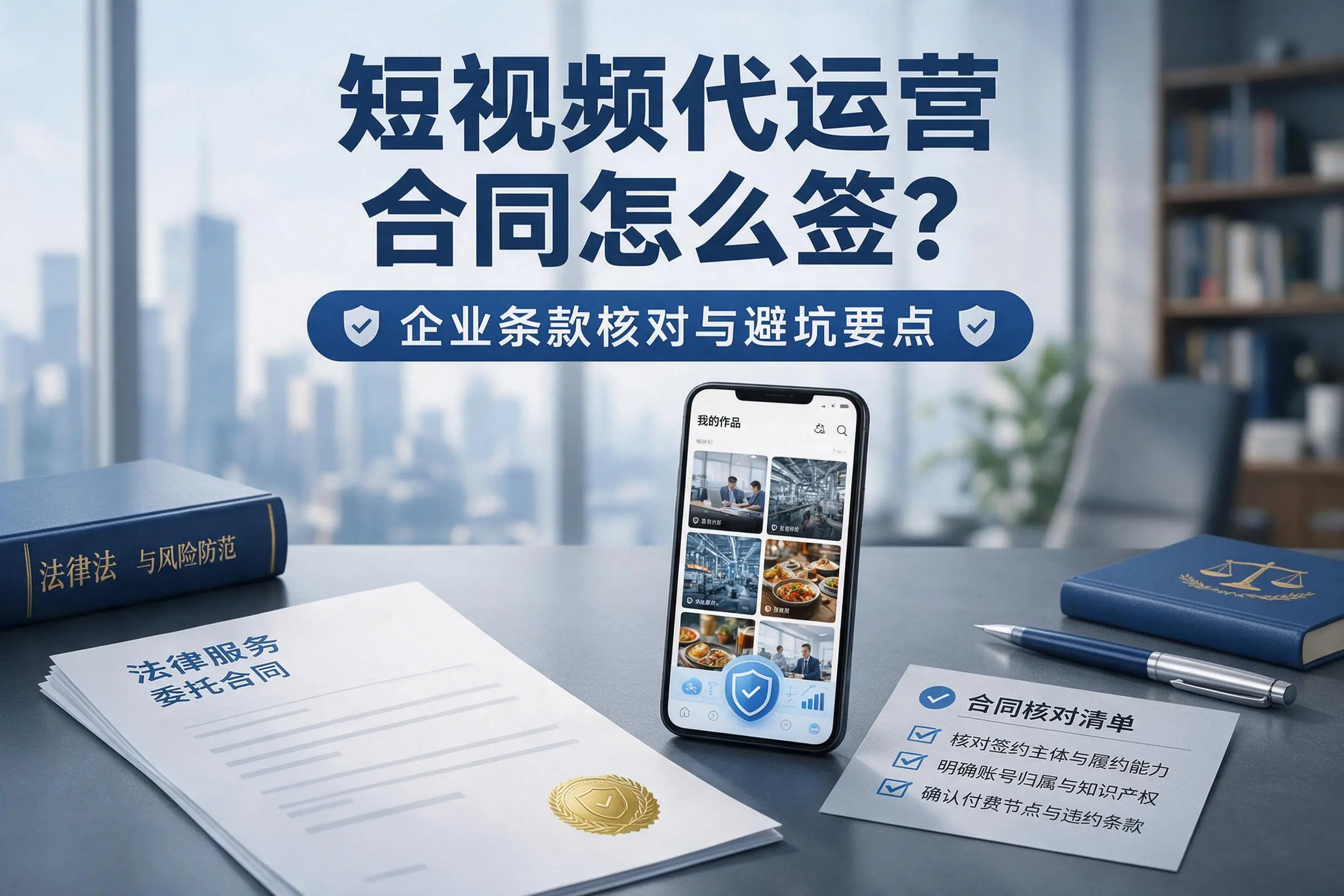 短视频代运营合同怎么签？邢台企业条款核对与避坑要点