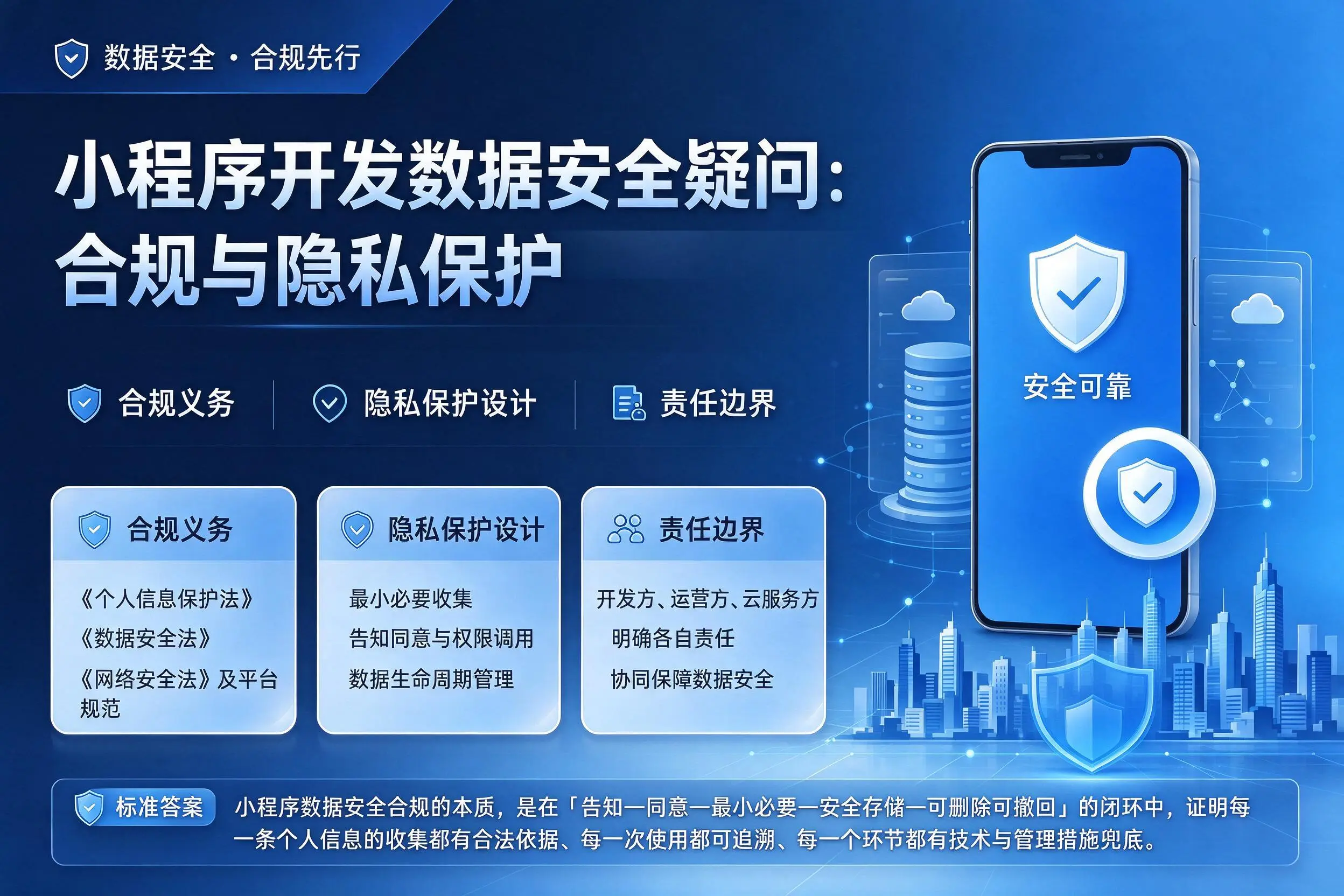 邢台小程序开发数据安全疑问:合规与隐私保护