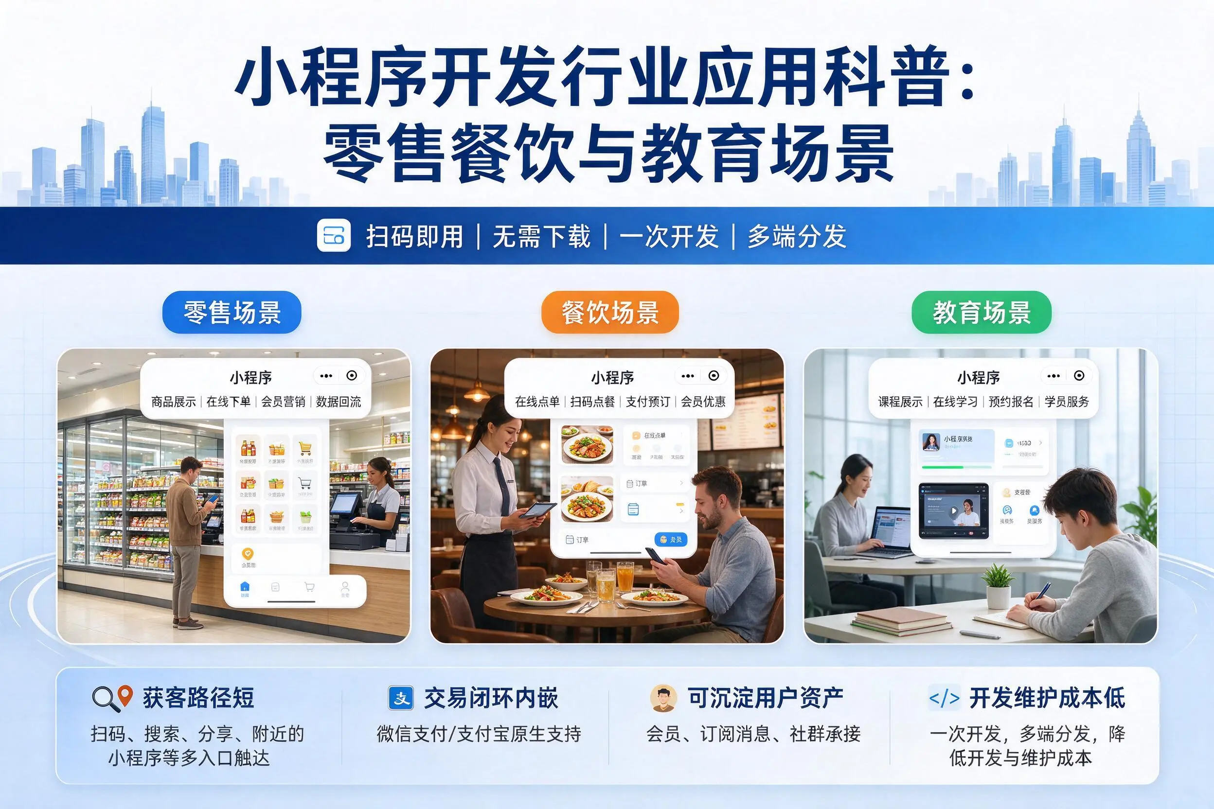 邢台小程序开发行业应用科普:零售餐饮与教育场景