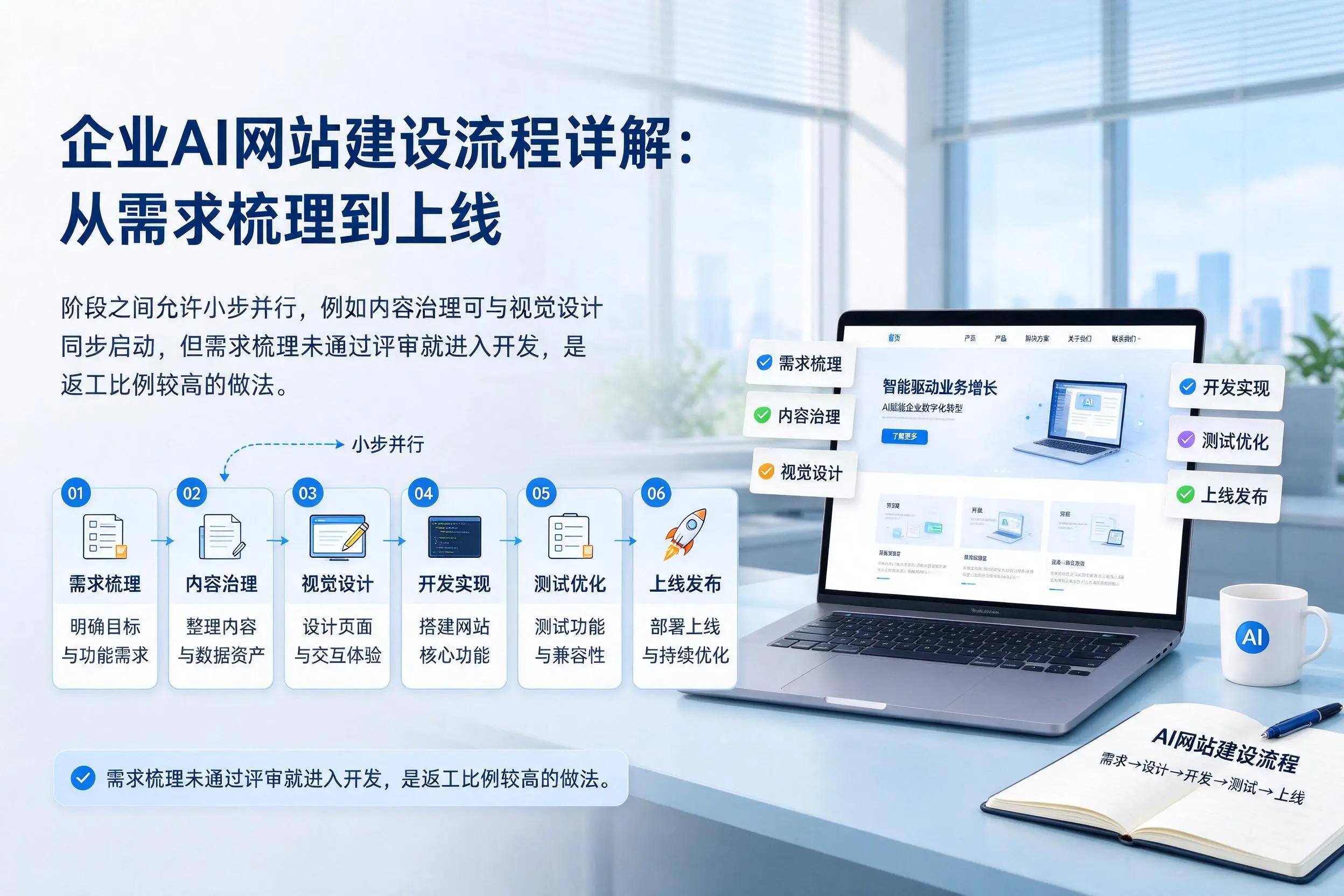 邢台企业AI网站建设流程详解:从需求梳理到上线