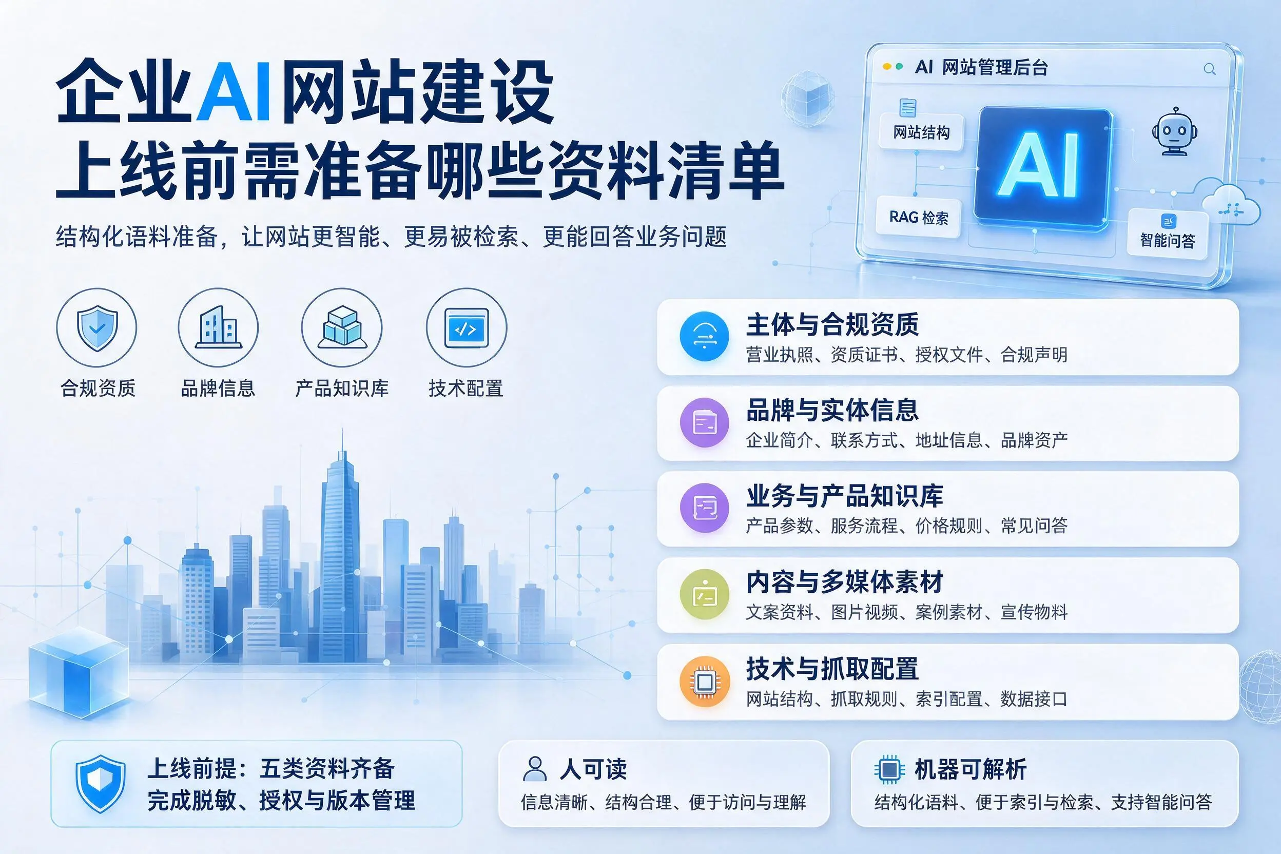 邢台企业AI网站建设上线前需准备哪些资料清单