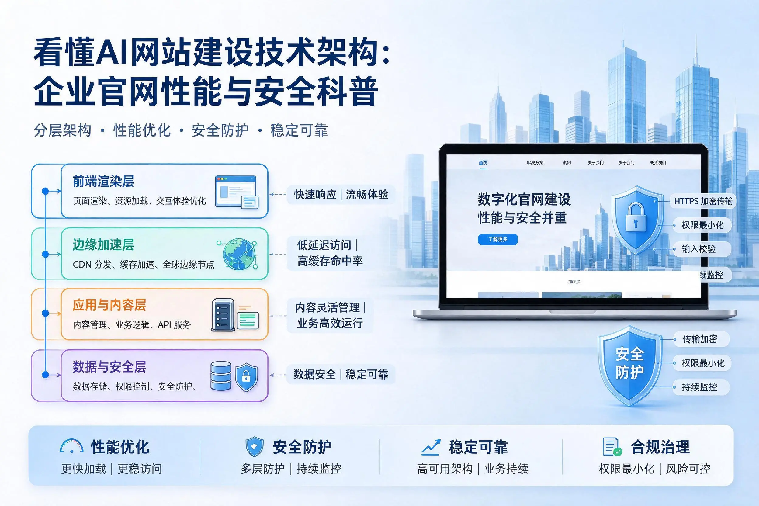 看懂AI网站建设技术架构:邢台企业官网性能与安全科普