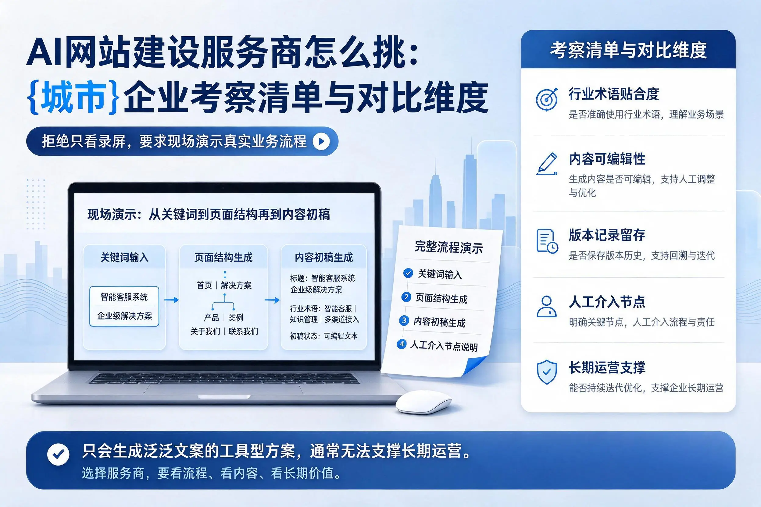 AI网站建设服务商怎么挑:邢台企业考察清单与对比维度